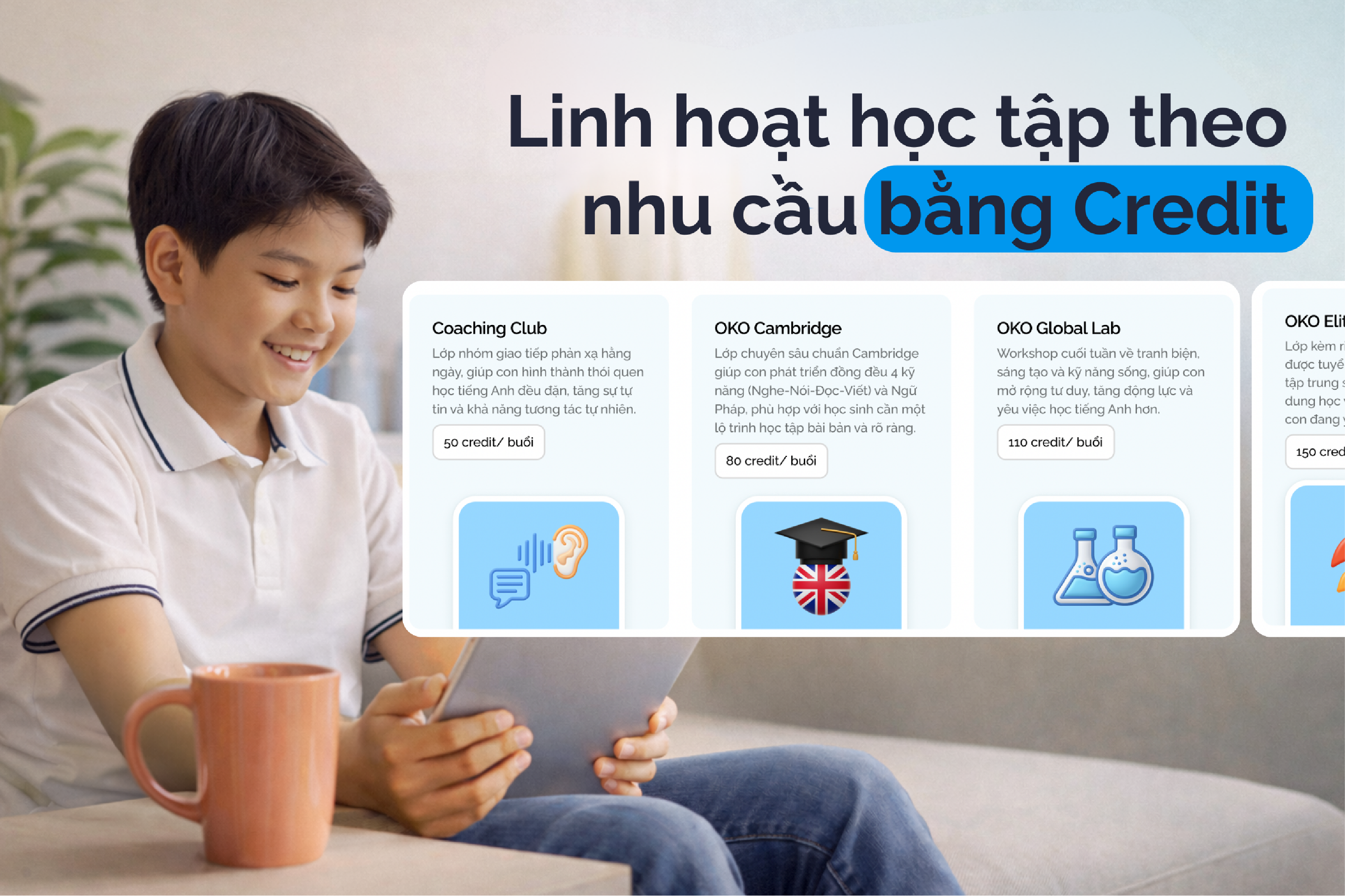 Học viên nam học linh hoạt bằng credit