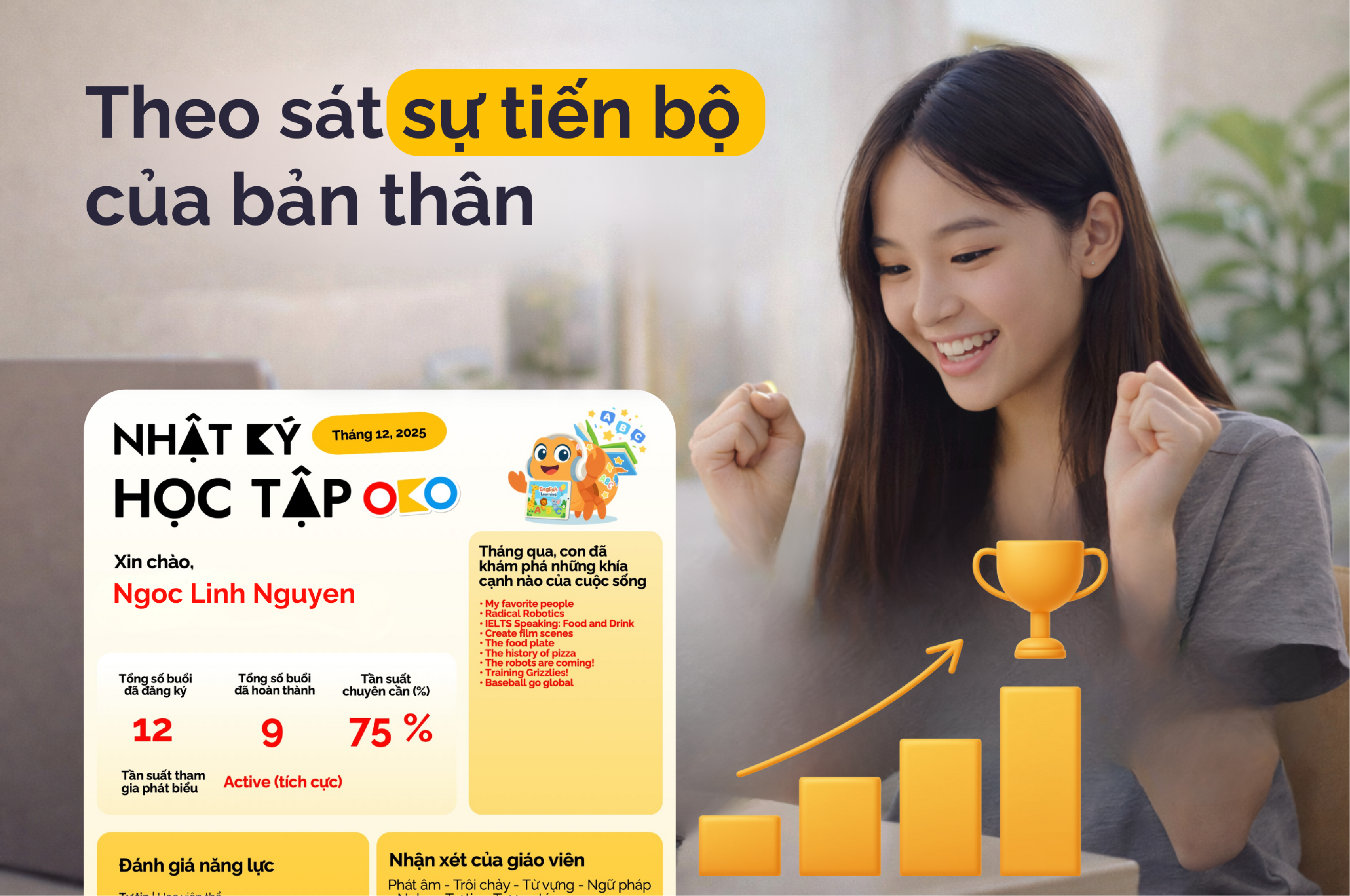 Học viên nữ theo sát tiến bộ